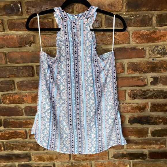 Paper Crane Multicolored Printed Sleeveless High Neck Top Women's Size Small - Picture 6 of 7